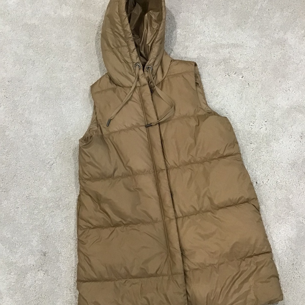 Only Tan Hooded Puffer Vest